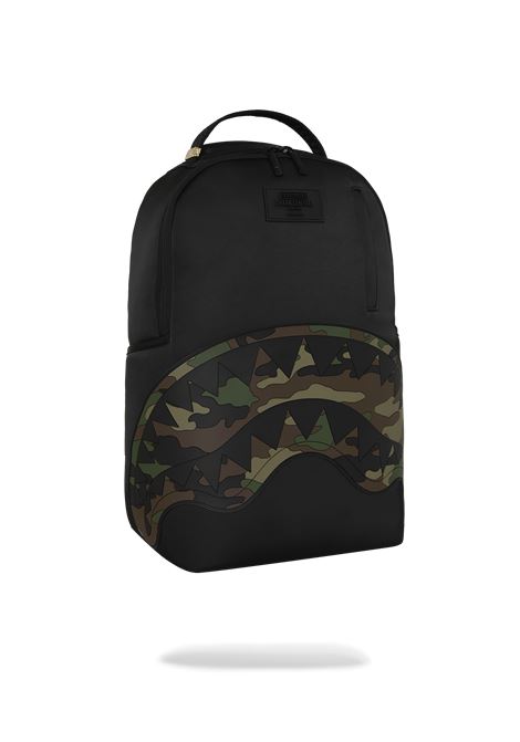 Zaino con shark SPRAYGROUND | 910B9331NSZSHARK CENTRAL BLACK NYLON CAMO